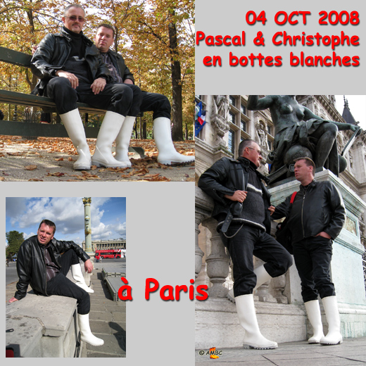 pascal & Christophe wearing white wellies in Paris, Oct. 2008. 
