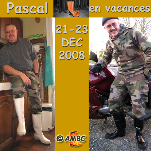 Pascal wearing white or black wellies, Dec. 2008.
