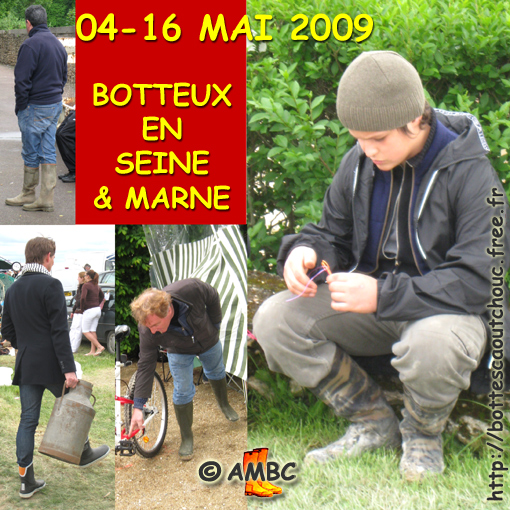 Rubberbooted guys in Parisian area, 16 May 2009.