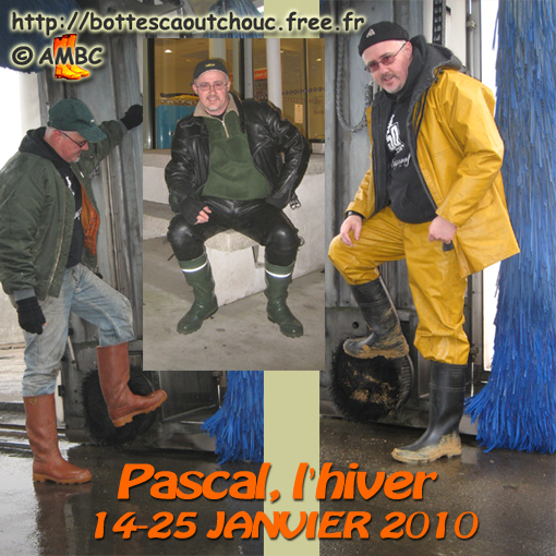 Pascal at the Car wash, Gummistiefel, stivali di gomma, January 2010.