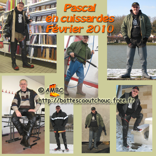 Wearing waders, winter 2010; Gummistiefel, stivali di gomma, botas de hule.