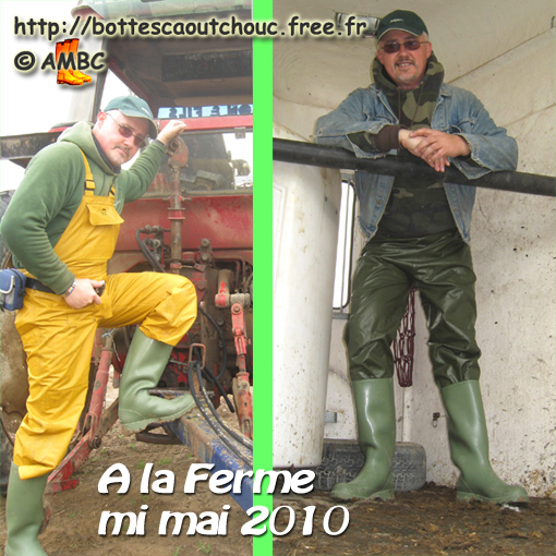 Gumboots are useful at the farm; Gummistiefel, stivali di gomma, botas de hule, May  2010.