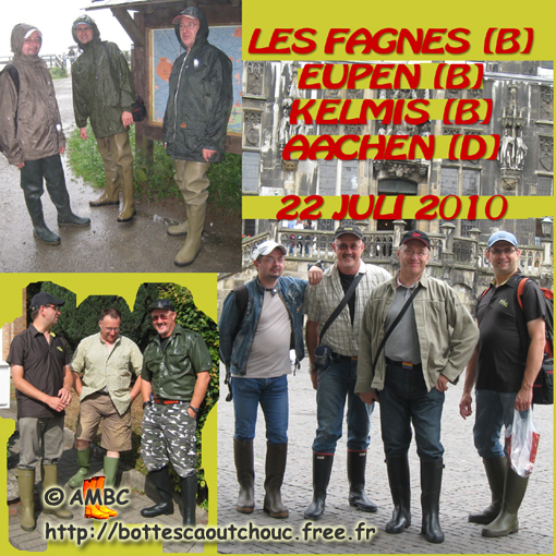 4 rubberbootts fans in Belgium; Gummistiefel, stivali di gomma, botas de hule, July 2010.