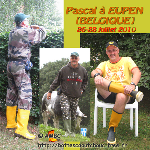 Summertime in wellies, Eupen, Belgium; Gummistiefel, rubber laarzen; stivali di gomma, botas de hule, July 2010.