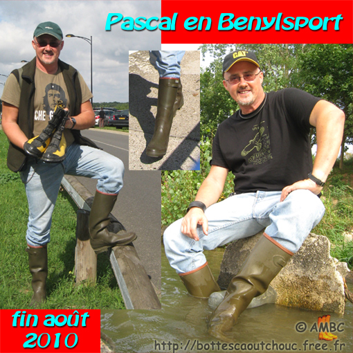 Pascal wearing Benylsport rubber boots; Gummistiefel, stivali di gomma, botas de hule, 2010.