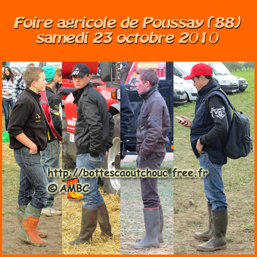 Young farmers in Vosges, Gummistiefel, stivali di gomma, Oct. 2010.