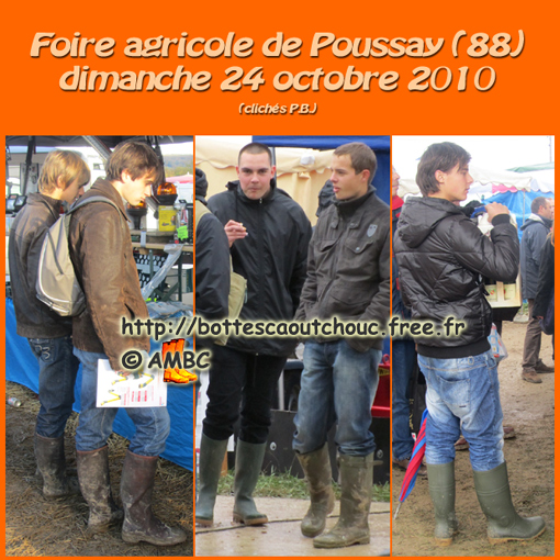 Young Farmers in Lorraine, France; Gummistiefel, stivali di gomma, 24 Oct. 2010.