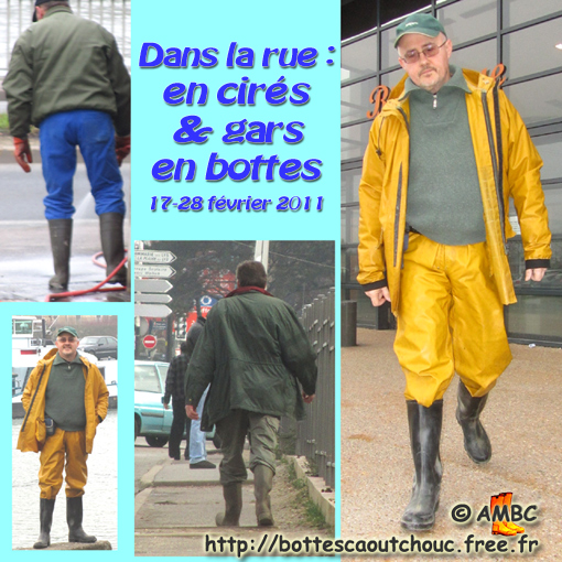 Wearing PVC gear; & other rubberbooted guys; Gummistiefel, stivali di gomma, botas de goma, Fe. 2011.
