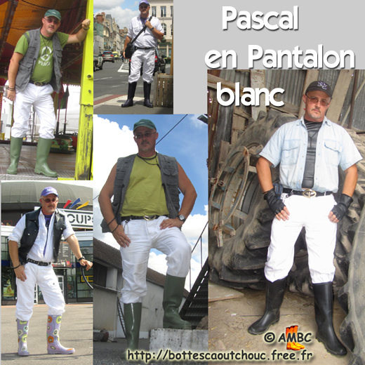Pascal wearing white trousers, June 2011.Gummistiefel, stivali di gomma, botas de goma 2011.