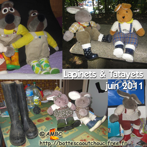 Lapinets & Tatayets wearing rubber boots. Gummistiefel, stivali di gomma, botas de goma 2011.