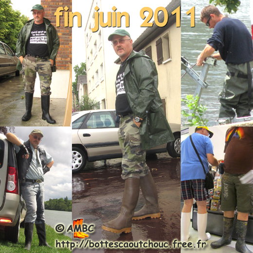 Wearing rubber boots in Seine & Marne, france. Gummistiefel, stivali di gomma, botas de goma, rubber laarzen, June  2011.