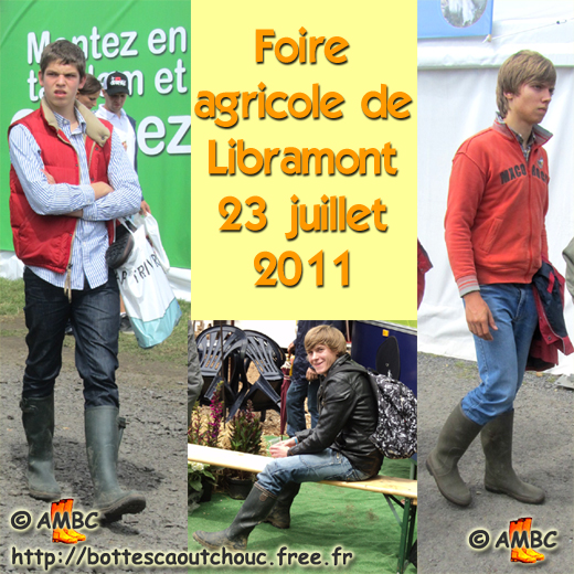 At Libramont farm event, July 2011, Belgium.   Gummistiefel, stivali di gomma, botas de goma, rubber laarzen; 2011.