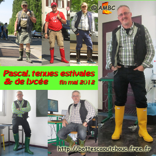 Pascal wearing summer wellies; Gummistiefel, stivali di gomma, botas de goma, rubber laarzen, galochas, cizme, May 2012.