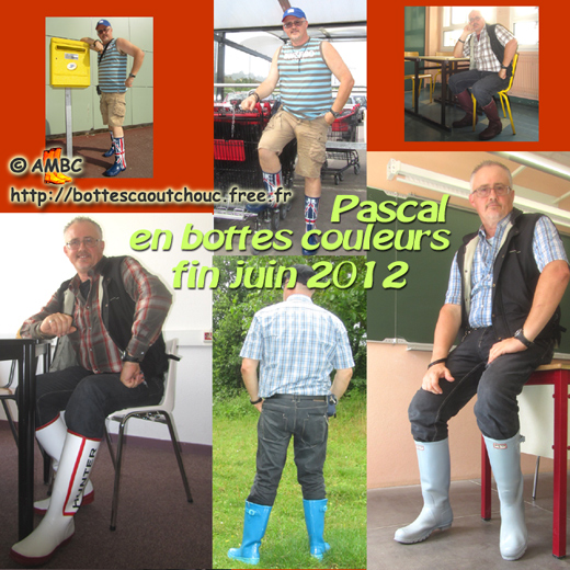 Pascal wearing Summer wellies. Gummistiefel, stivali di gomma, botas de goma, rubber laarzen galochas, France, June 2012.