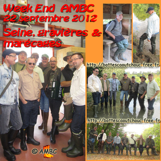 AMBC week end : mates in boots near Montereau, France. Gummistiefel, stivali di gomma, botas de goma 2012.