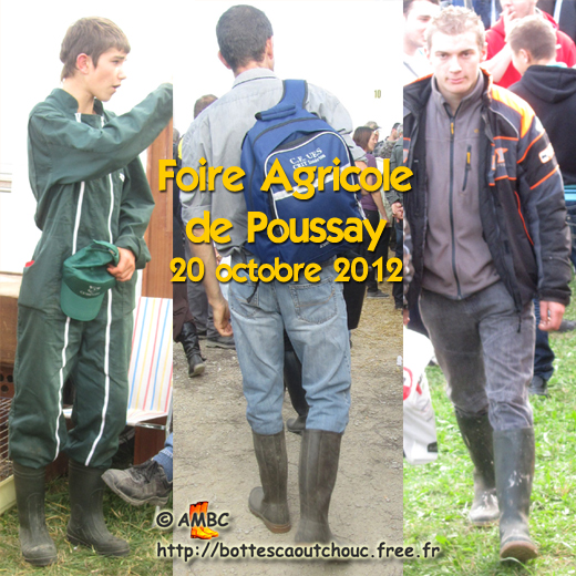 Rubber booted young guys at Foire de Poussay.  Gummistiefel, stivali di gomma, botas de goma 2012.