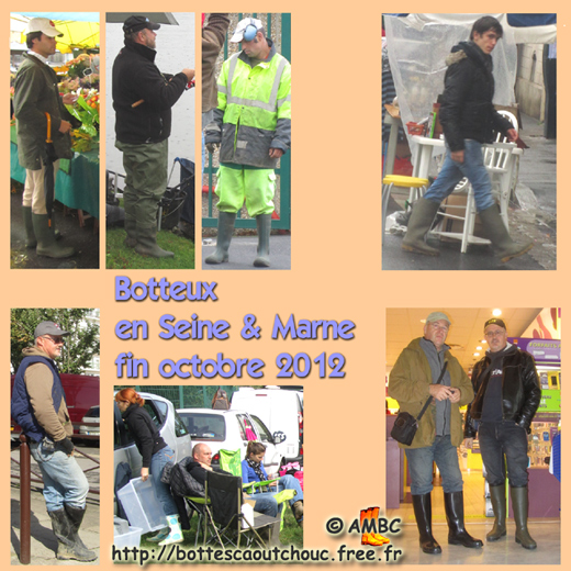 Rubber booted guys in Fall, in Parisian area.  Gummistiefel, stivali di gomma, botas de goma 2012.