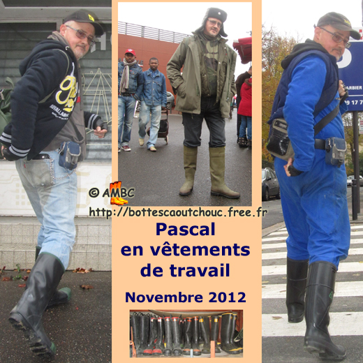 Pascal wearing rubber boots and working gear. Gummistiefel, stivali di gomma, botas de goma 2012.