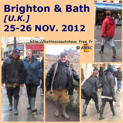 Rubberbooted guys in Brighton & Bath streets [UK] ! Gummistiefel, stivali di gomma, botas de goma 2012.