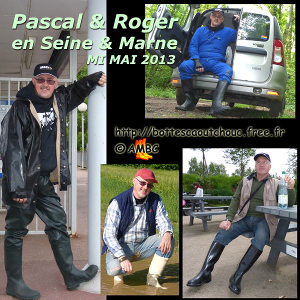 Pascal & Roger in wellies. Gummistiefel, stivali di gomma, botas de goma, Gummistövlar, cizme, rubber laarzen, 2013. Copyright AMBC.