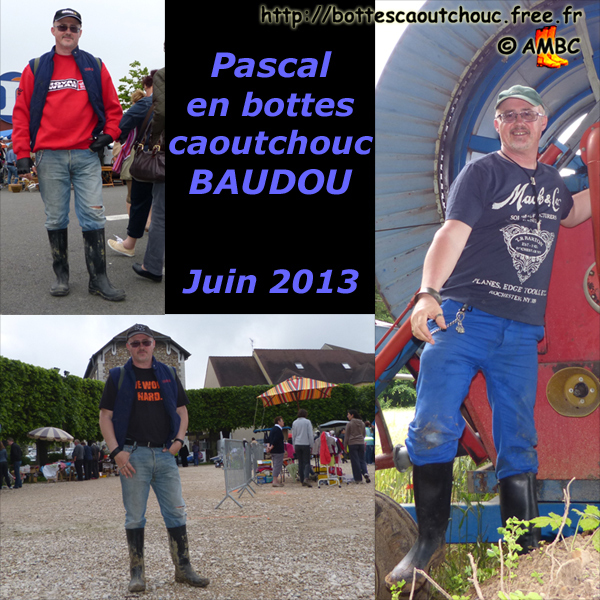 Pascal wearing unlined Baudou rubber boots. Gummistiefel, stivali di gomma, botas de goma, Gummistövlar, cizme, rubber laarzen. Copyright AMBC, June 2013.