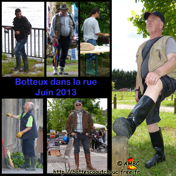 Gumbooted guys in the streets, France. Gummistiefel, stivali di gomma, botas de goma, Gummistövlar, cizme, rubber laarzen, 2013. Copyright AMBC.