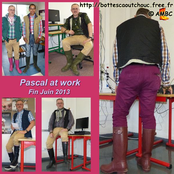Pascal at work, June 2013. Gummistiefel, stivali di gomma, botas de goma, Gummistövlar, cizme, rubber laarzen, 2013. Copyright AMBC.