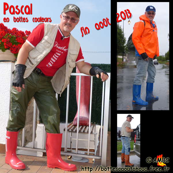 Pascal wearing coloured wellies. Gummistiefel, stivali di gomma, botas de goma, Gummistövlar, cizme, rubber laarzen, 2013. Copyright AMBC.