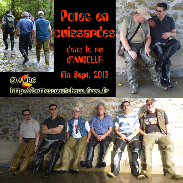 AMBC members in waders. Gummistiefel, stivali di gomma, botas de goma, Gummistövlar, cizme, rubber laarzen, 2013. Copyright AMBC.