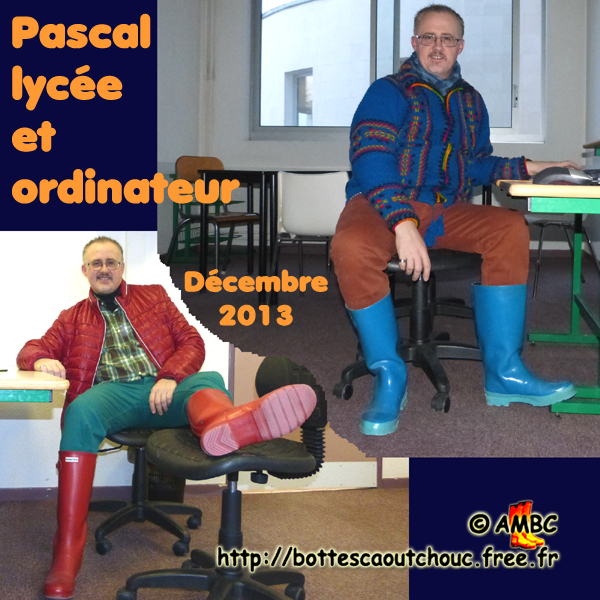 Pascal, wearing coloured wellies at school. Gummistiefel, stivali di gomma, botas de goma, Gummistövlar, cizme, rubber laarzen, 2013. Copyright AMBC.