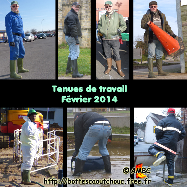 Pascal, working gear. Gummistiefel, stivali di gomma, botas de goma, Gummistövlar, cizme, rubber laarzen, Feb. 2014. Copyright AMBC.