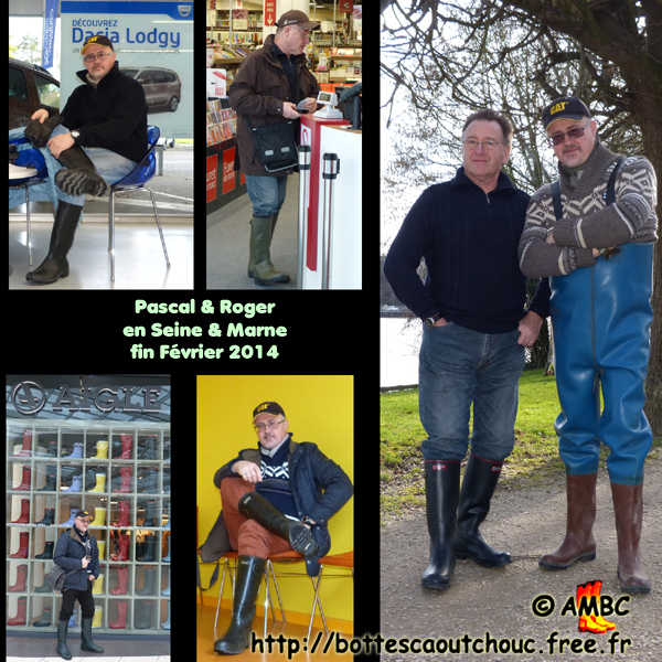 Pascal & Roger, always rubber booted. Gummistiefel, stivali di gomma, botas de goma, Gummistövlar, cizme, rubber laarzen. Copyright AMBC 2014.