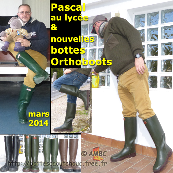 New Orthoboots rubber boots are fantastic : very tall !Gummistiefel, stivali di gomma, botas de goma, Gummistövlar, cizme, rubber laarzen. Copyright Pascal Bourcier, March 2014.