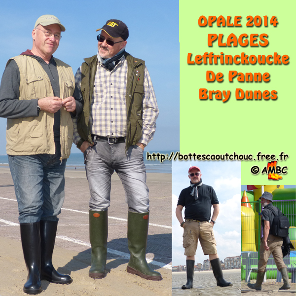 Pascal & Roger at the sea-side (North of France & Belgium) Gummistiefel, stivali di gomma, botas de goma, Gummistövlar, cizme, rubber laarzen. Copyright P. Bourcier - AMBC 2014.