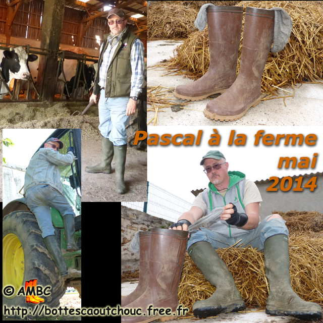 Pascal wearing useful gumboots at the farm. Gummistiefel, stivali di gomma, botas de goma, Gummistövlar, cizme, rubber laarzen. Copyright AMBC 2014.