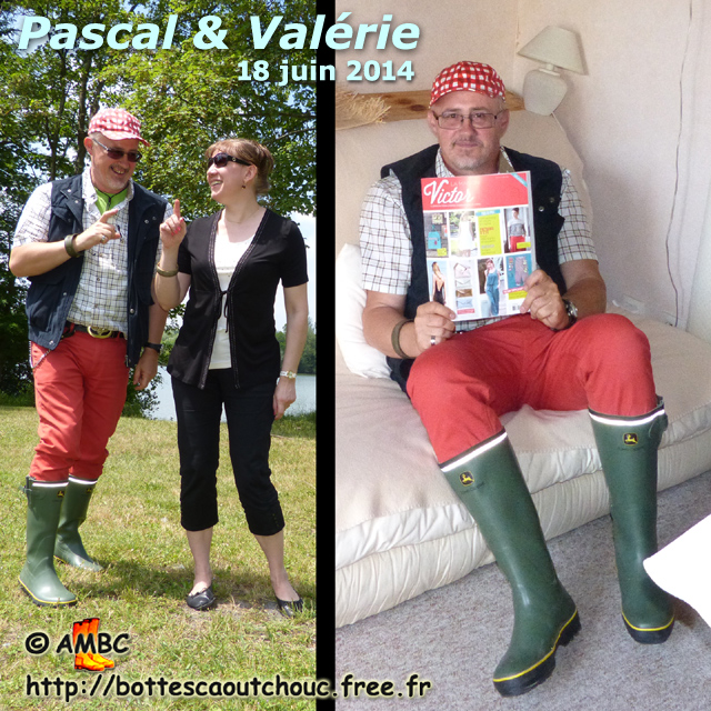 Pascal with a nice colleague. Gummistiefel, stivali di gomma, botas de goma, Gummistövlar, cizme, rubber laarzen. Copyright AMBC 2014.
