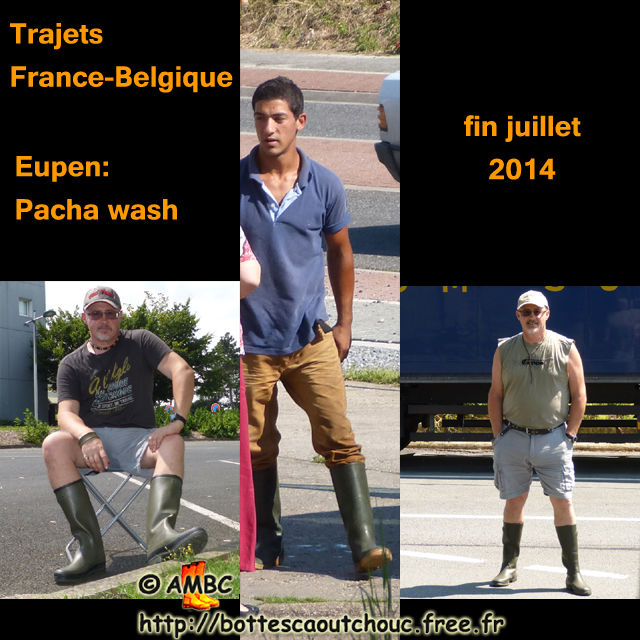Shorts, wellies & car-wash guy. Gummistiefel, stivali di gomma, botas de goma, Gummistövlar, cizme, rubber laarzen. Copyright AMBC 2014.