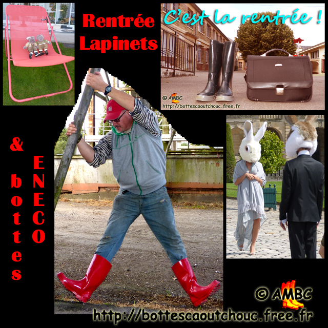 Rabbit & rubber boots. Gummistiefel, stivali di gomma, botas de goma, Gummistövlar, cizme, rubber laarzen. Copyright AMBC 2014.