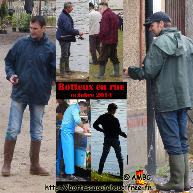 Rubberbooted guys in the streets. Gummistiefel, stivali di gomma, botas de goma, Gummistövlar, cizme, rubber laarzen. Copyright AMBC 2014.