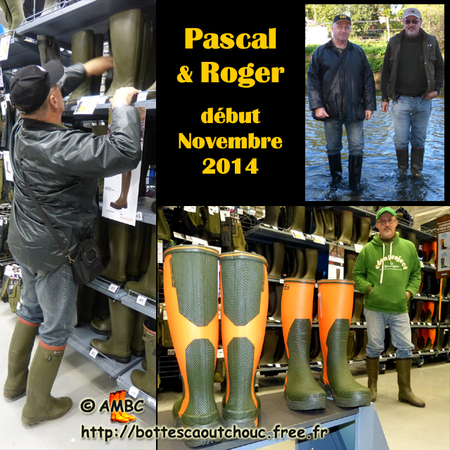 Pascal & Roger buying wellies. Gummistiefel, stivali di gomma, botas de goma, Gummistövlar, cizme, rubber laarzen. Copyright AMBC 2014.