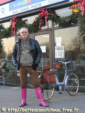 Wearing Ralph Lauren rubber boots to go shopping, 2006.