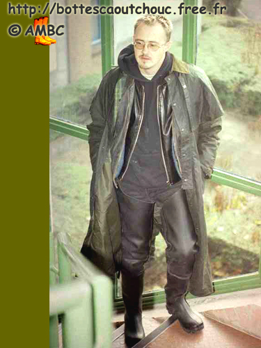 In Lille, wearing Etche black waders, 2001.