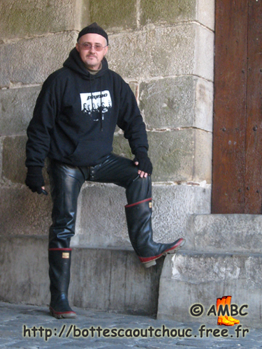 Wearing Silverking rubber boots, 2007.