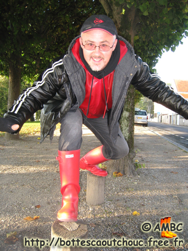 Wearing Red rubber and Hunter wellies, 2009.