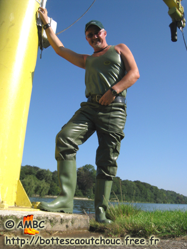 Wearing green rubber & Nora boots, Summer 2009.