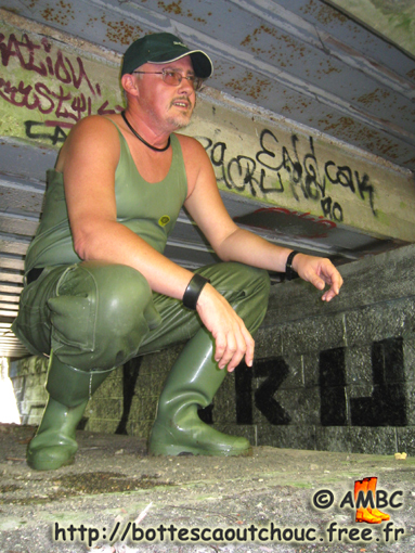 Wearing green rubber during the Summertime, 2009.