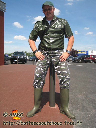 Wearing Nora wellies & rubber shirt, Summer 2010.